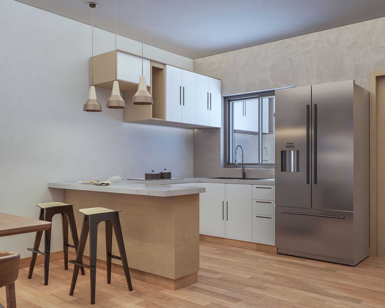 Vista conceptual de la cocina modular