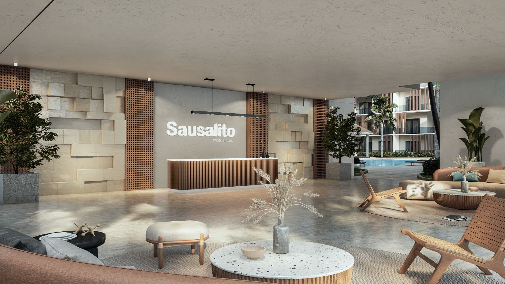 Vista conceptual del lobby de Sausalito